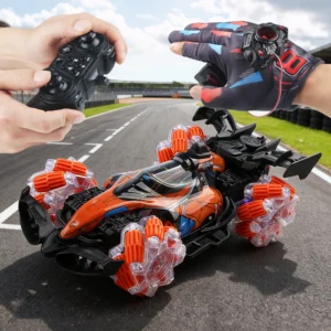 Hand Gesture control super toy rc car 4 wheel drive (Orange colour)